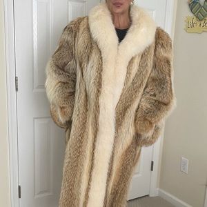 Full length fur coat.